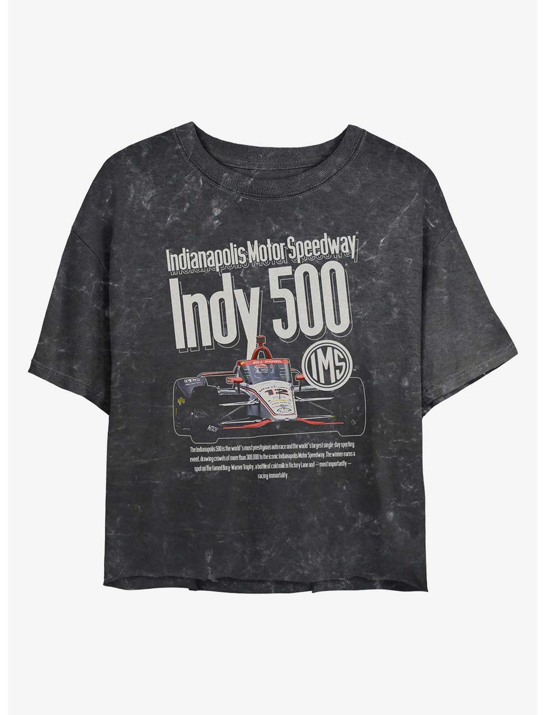 Indianapolis 500 Cover Ad Girls Mineral Wash Crop T-Shirt