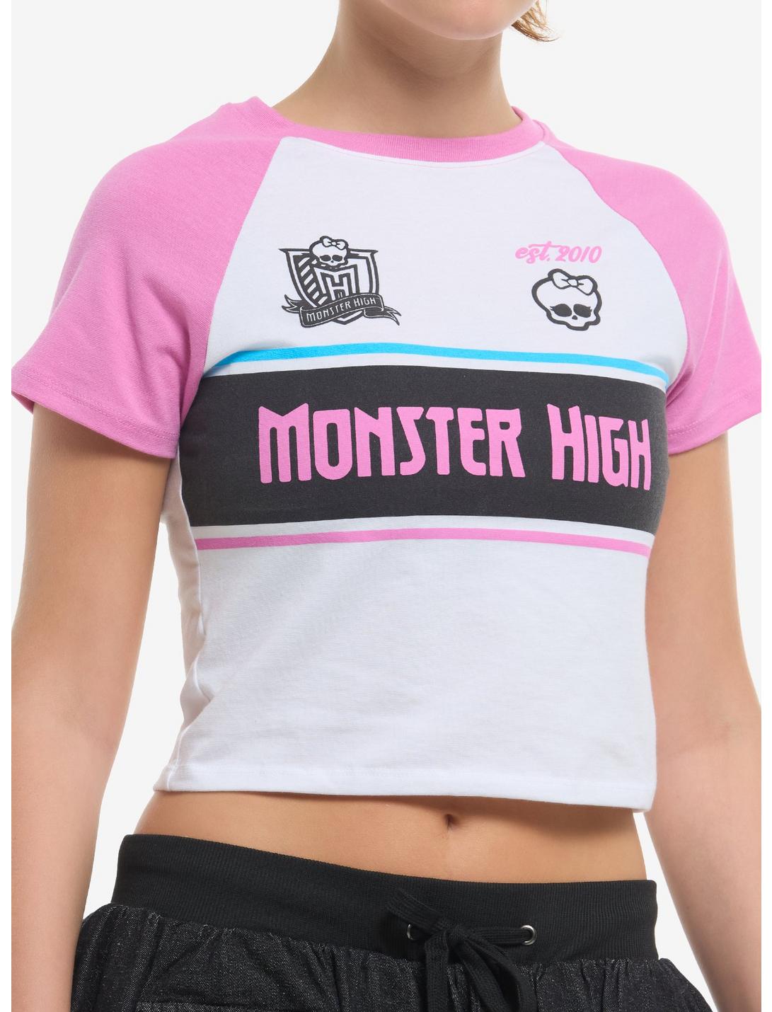 Monster High Varsity Stripe Logo Girls Baby Raglan T-Shirt