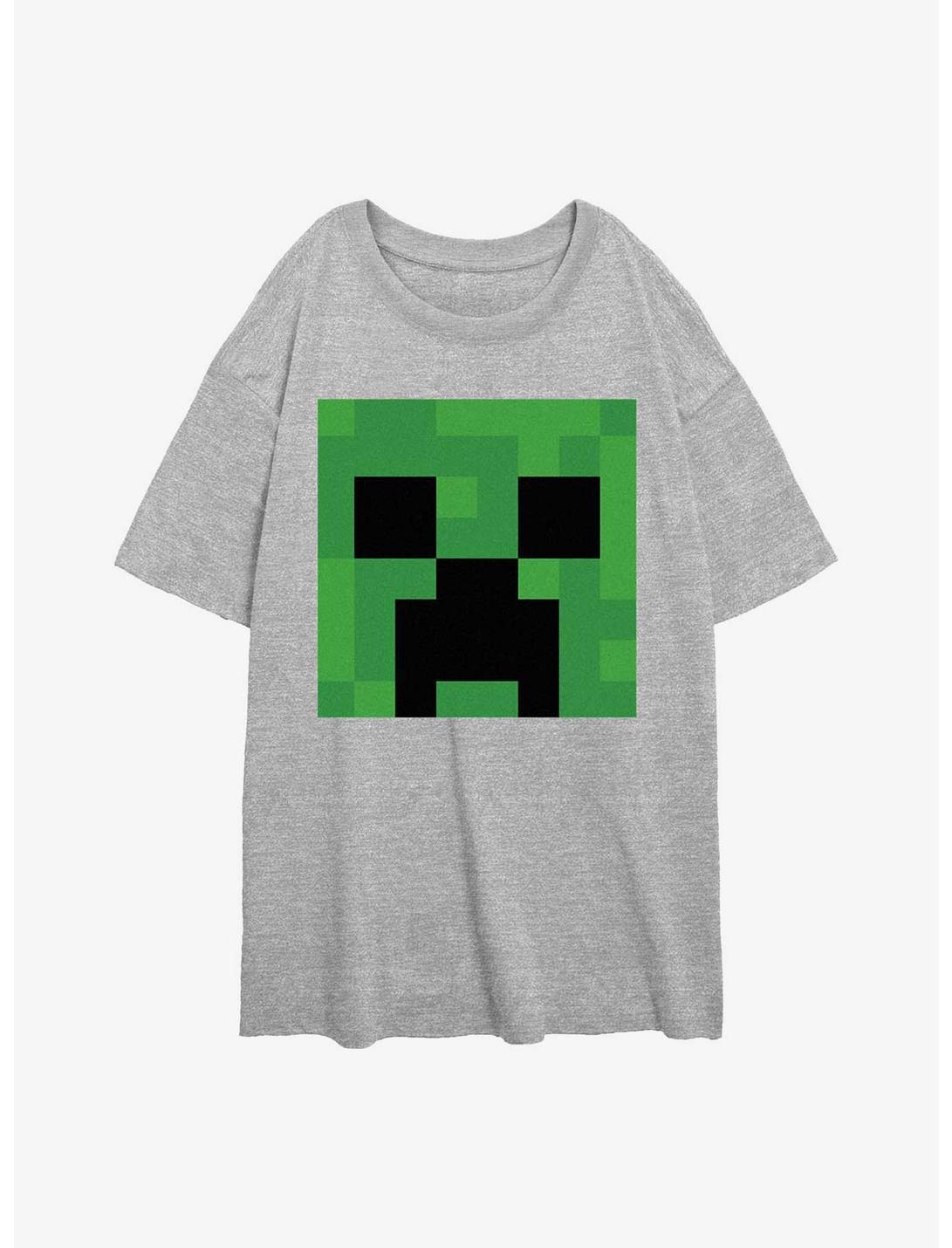 Minecraft Creeper Big Face Girls Oversized T-Shirt