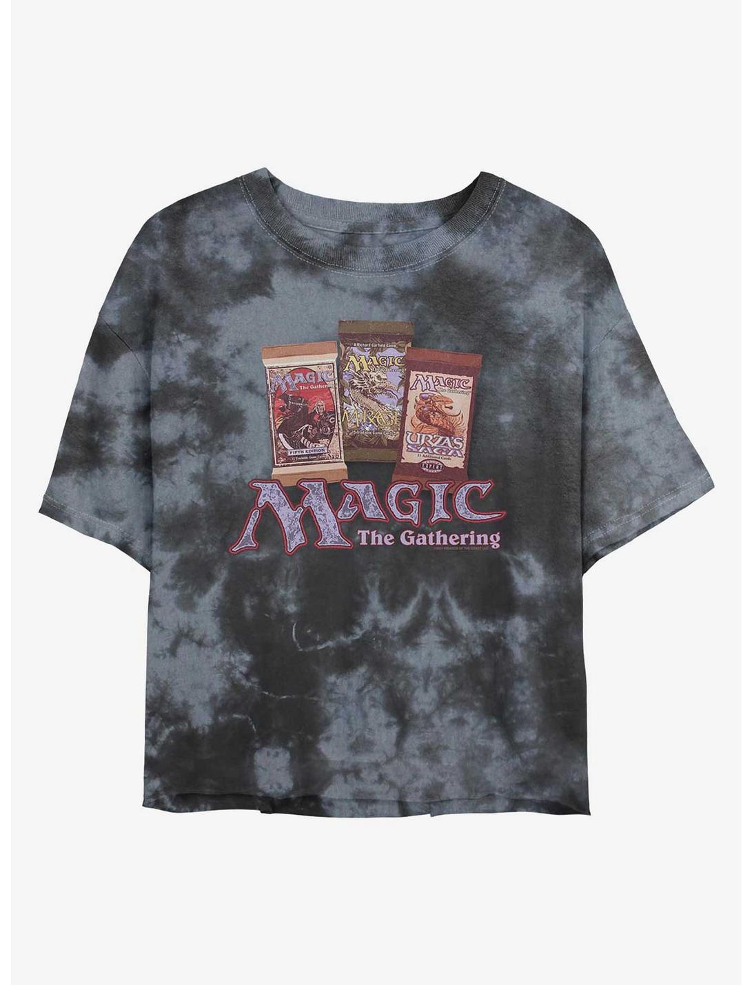 Magic: The Gathering Card Packs Girls Tie-Dye Crop T-Shirt