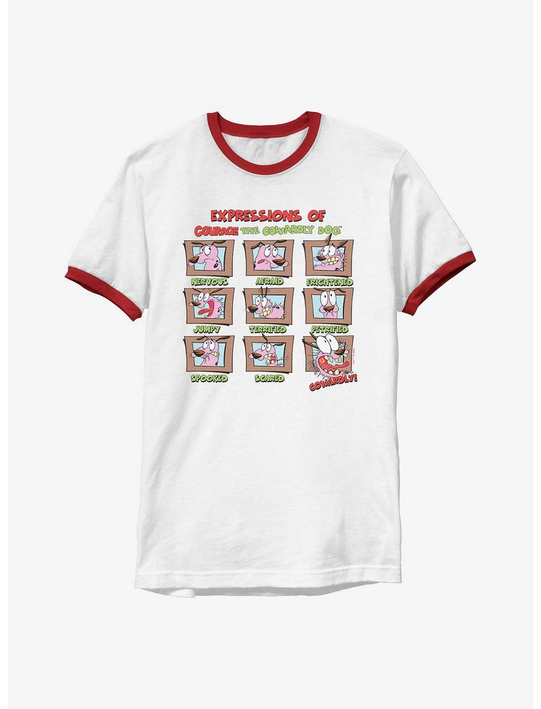 Courage the Cowardly Dog Cowardly Expressions Ringer T-Shirt