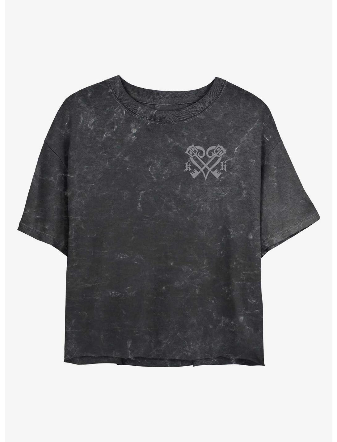 Disney Kingdom Hearts Kingdom Hearts Crest Girls Mineral Wash Crop T-Shirt