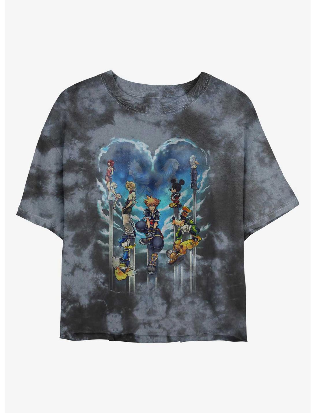 Disney Kingdom Hearts Clouded Horizon Girls Tie-Dye Crop T-Shirt
