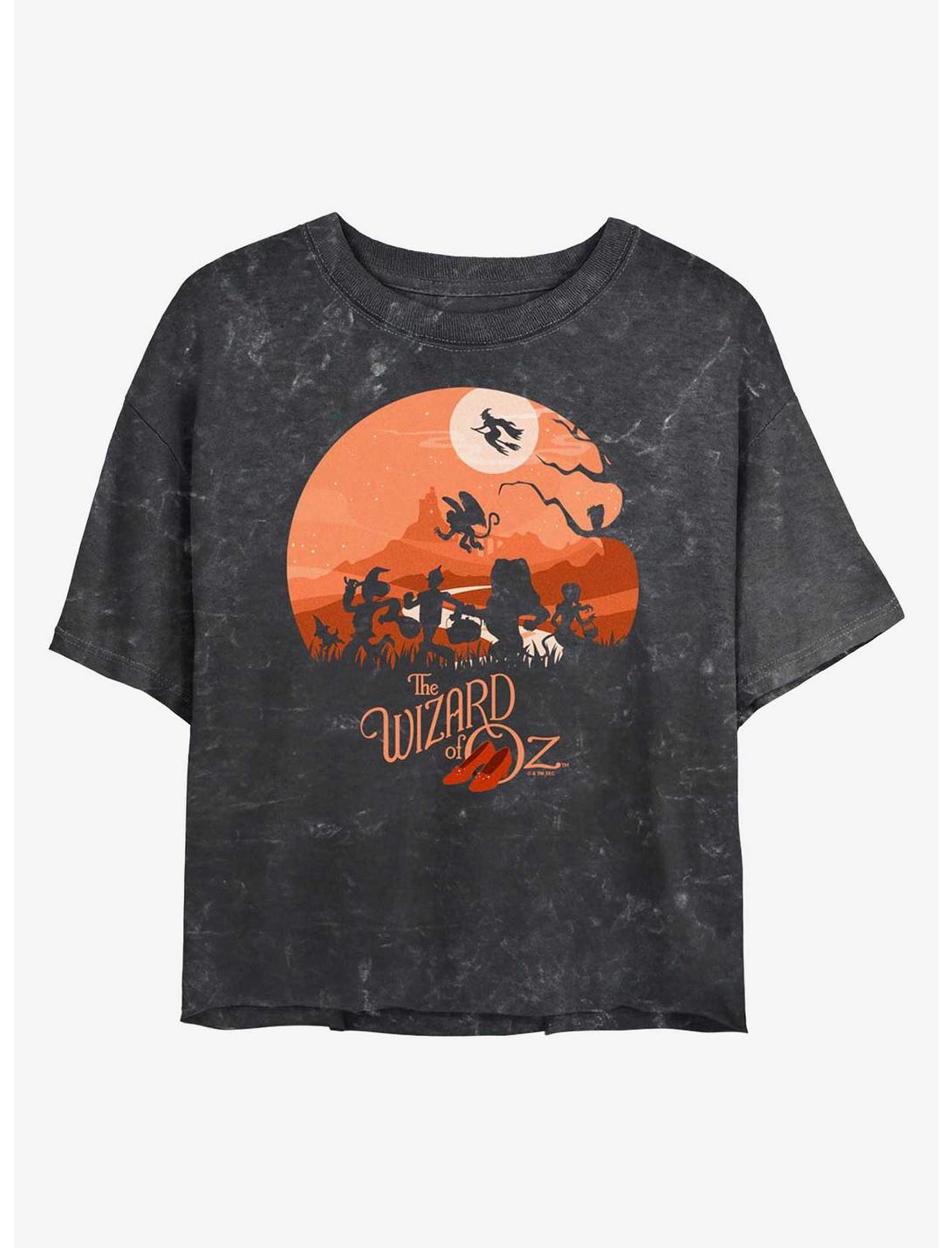 Wizard Of Oz Land Of Oz Haunt Girls Mineral Wash Crop T-Shirt