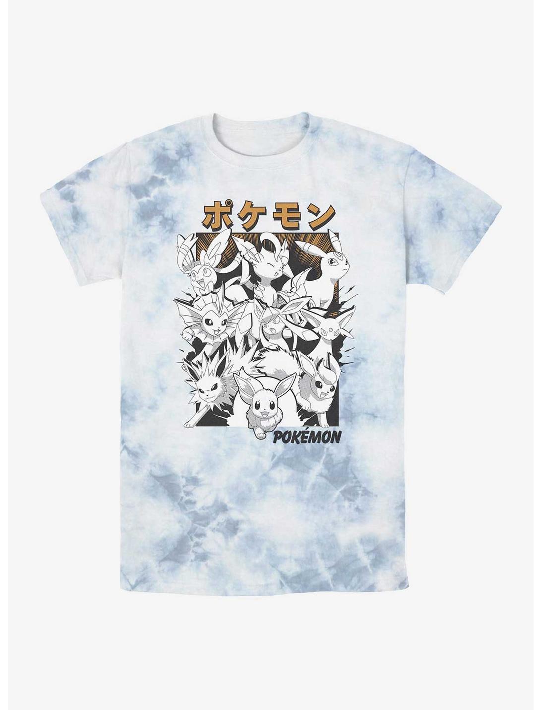 T-shirt Teint par Nouage avec Affiche Évolutions d'Évoli Pokémon