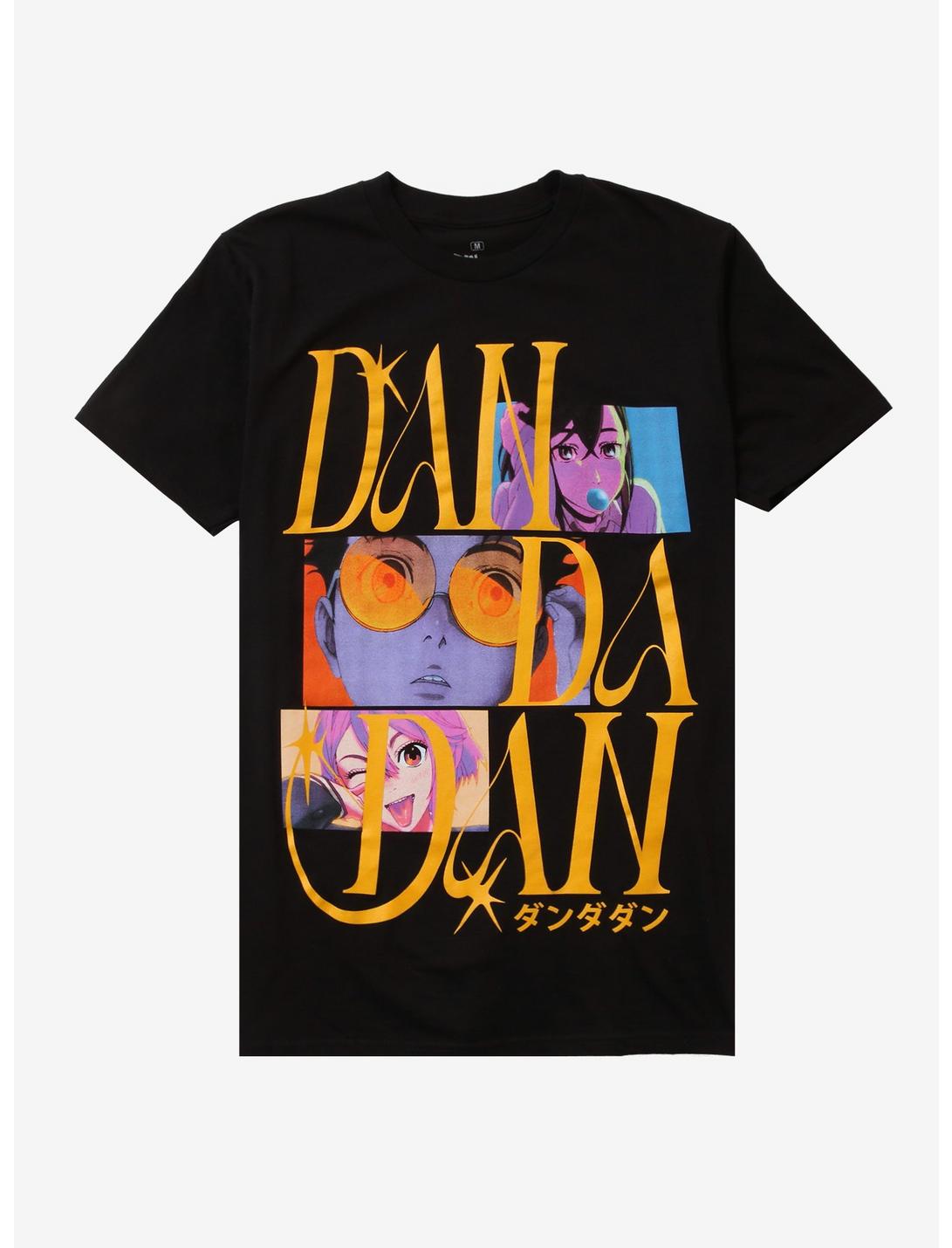T-shirt avec panneaux de personnages de l'intro de Dandadan