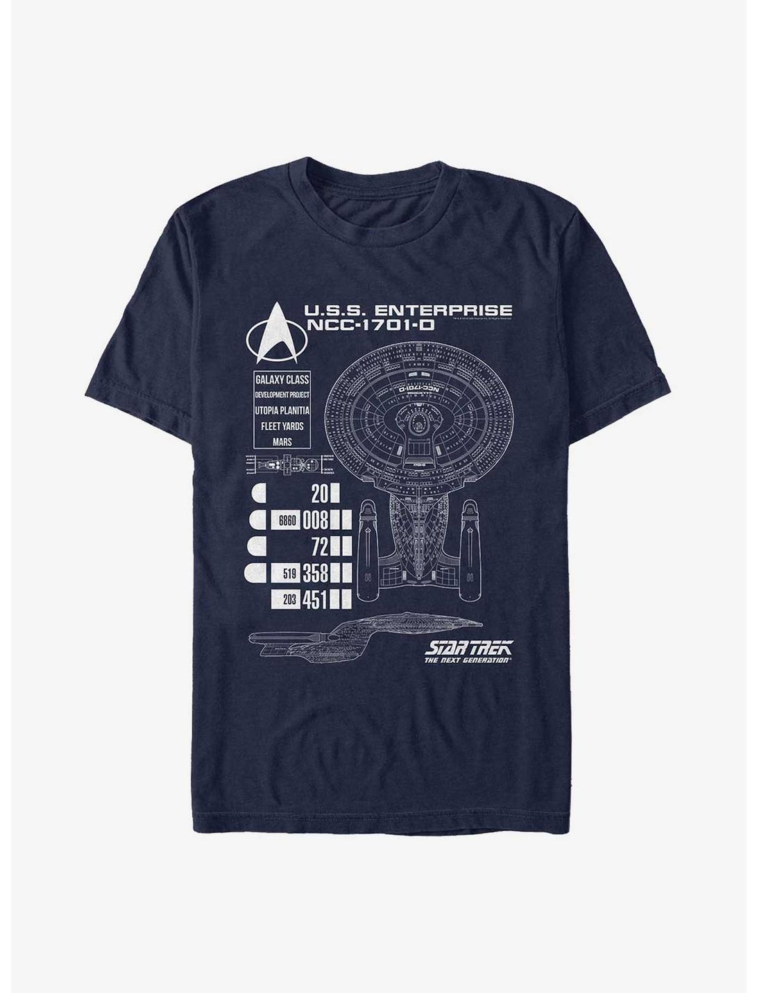 Star Trek: The Next Generation USS Enterprise Ship Schematics T-Shirt