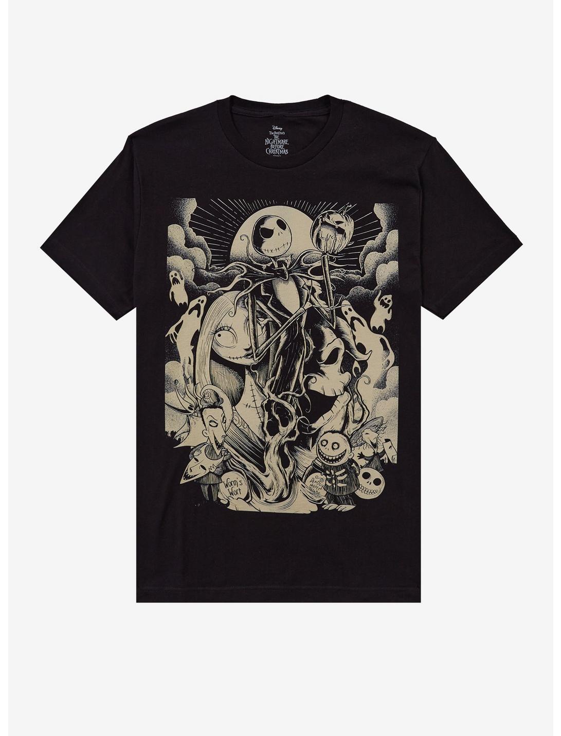 The Nightmare Before Christmas Tonal Group Poster T-Shirt