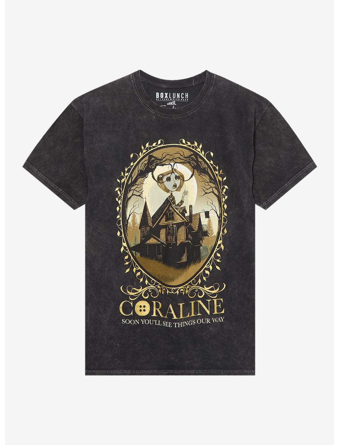 T-shirt minéral lavé Coraline Gold Portrait