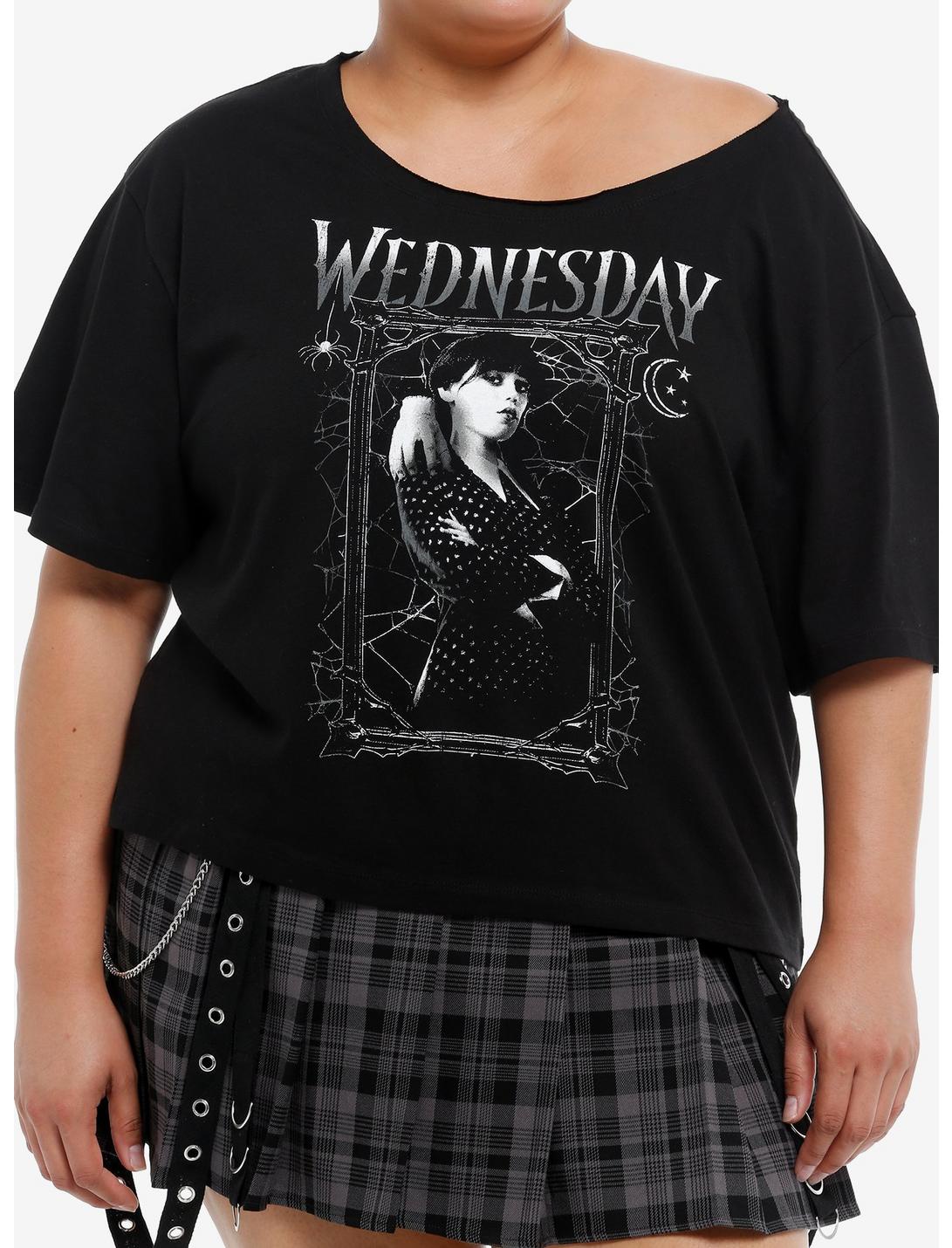 T-shirt asymétrique "Wednesday & Thing Portrait Girls" grande taille