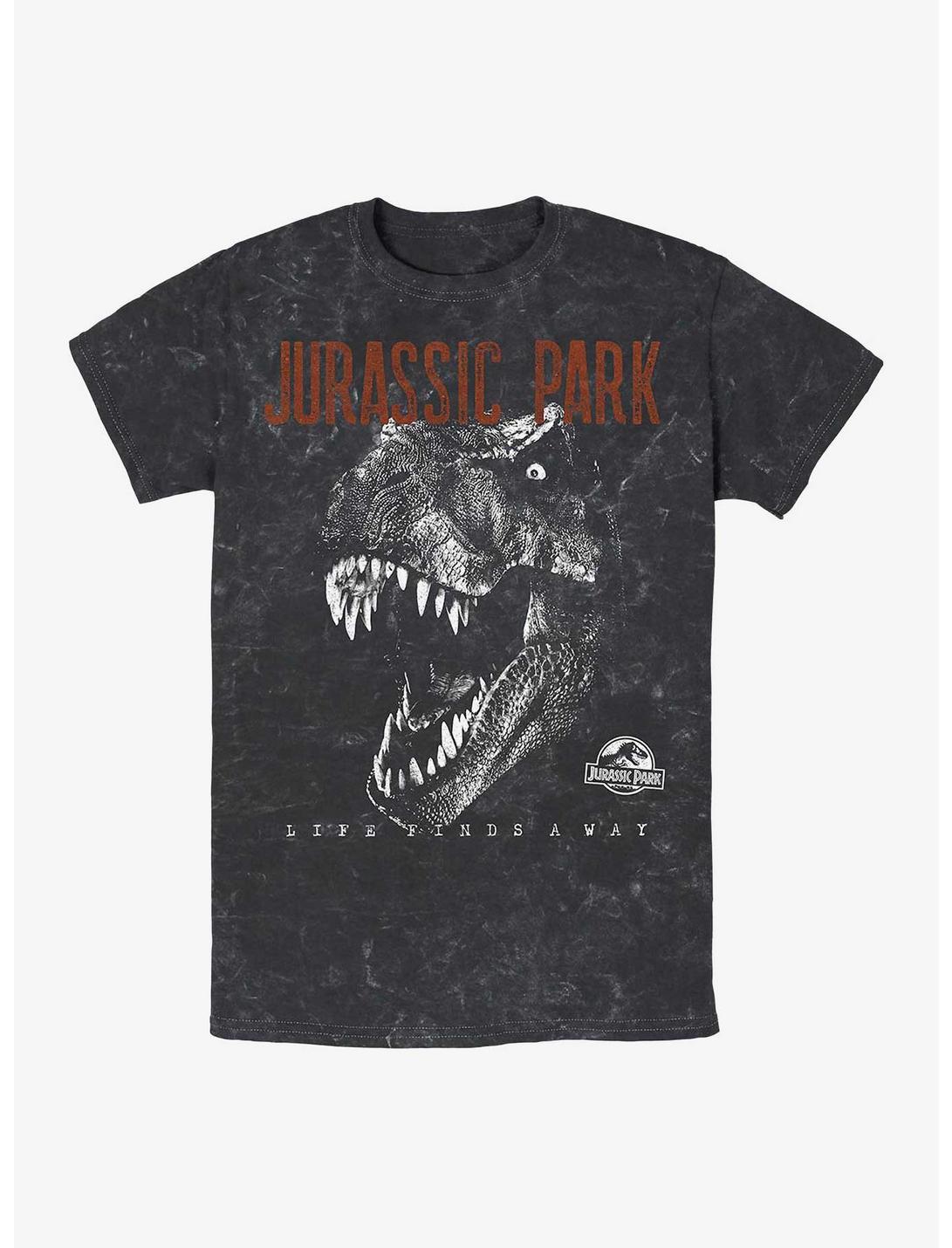 T-shirt Jurassic Park T-Rex Life Finds A Way en coton délavé - Exclusivité Hot Topic