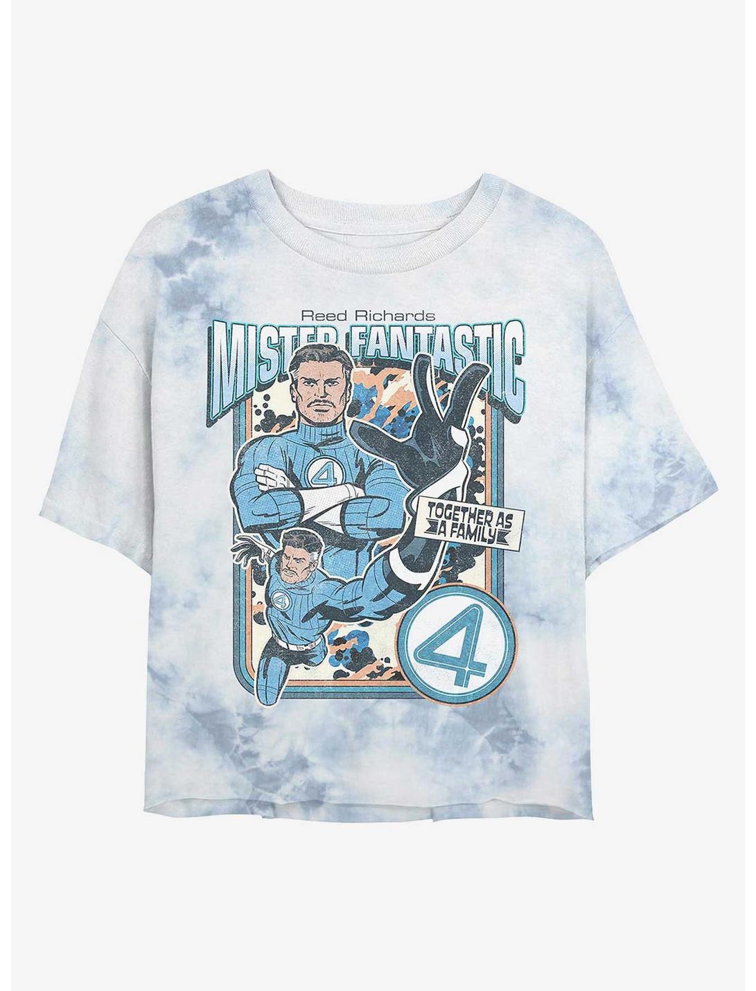 Marvel The Fantastic Four: First Steps Mister Fantastic Reed Girls Tie-Dye Crop T-Shirt Hot Topic Exclusive