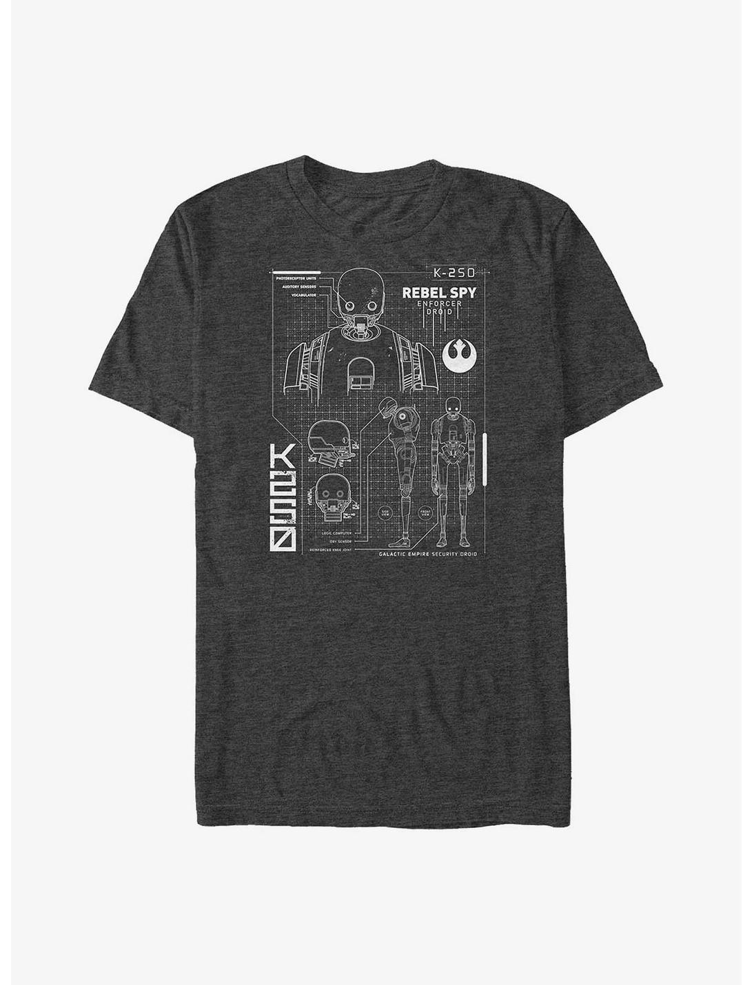 Star Wars Rogue One: A Star Wars Story K-2SO Schematic Big & Tall T-Shirt