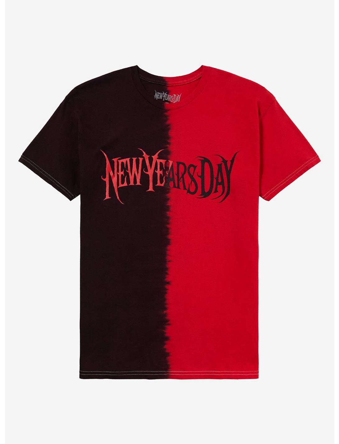 New Years Day Red & Black Split-Dye T-Shirt