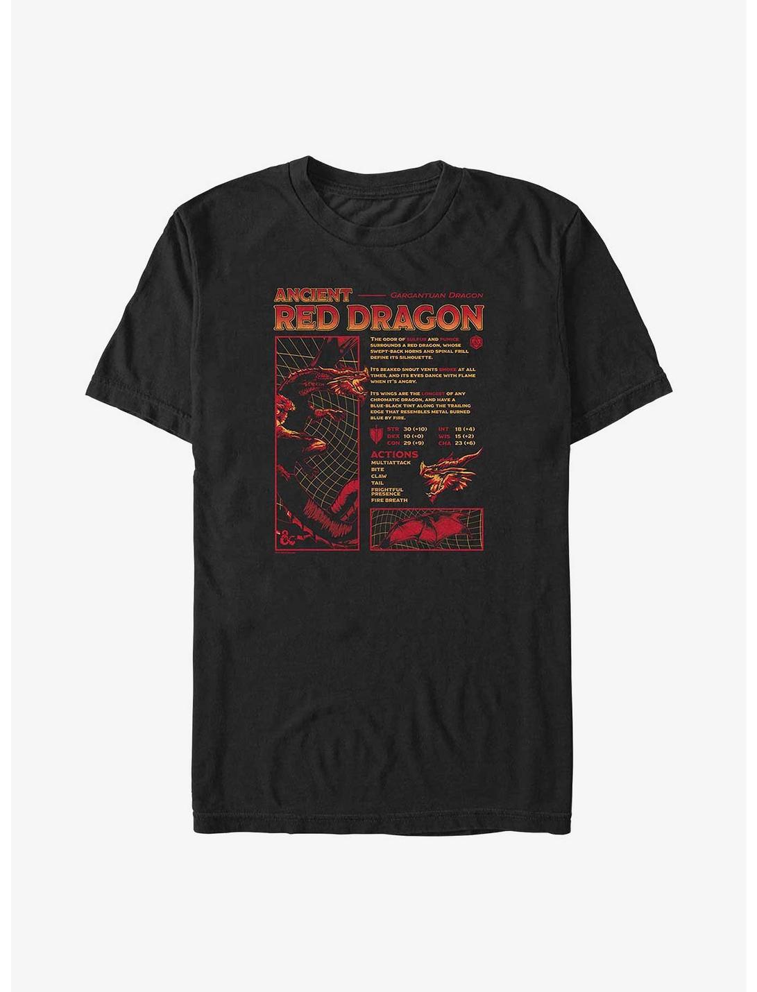 Dungeons & Dragons Red Dragon Stats Big & Tall T-Shirt