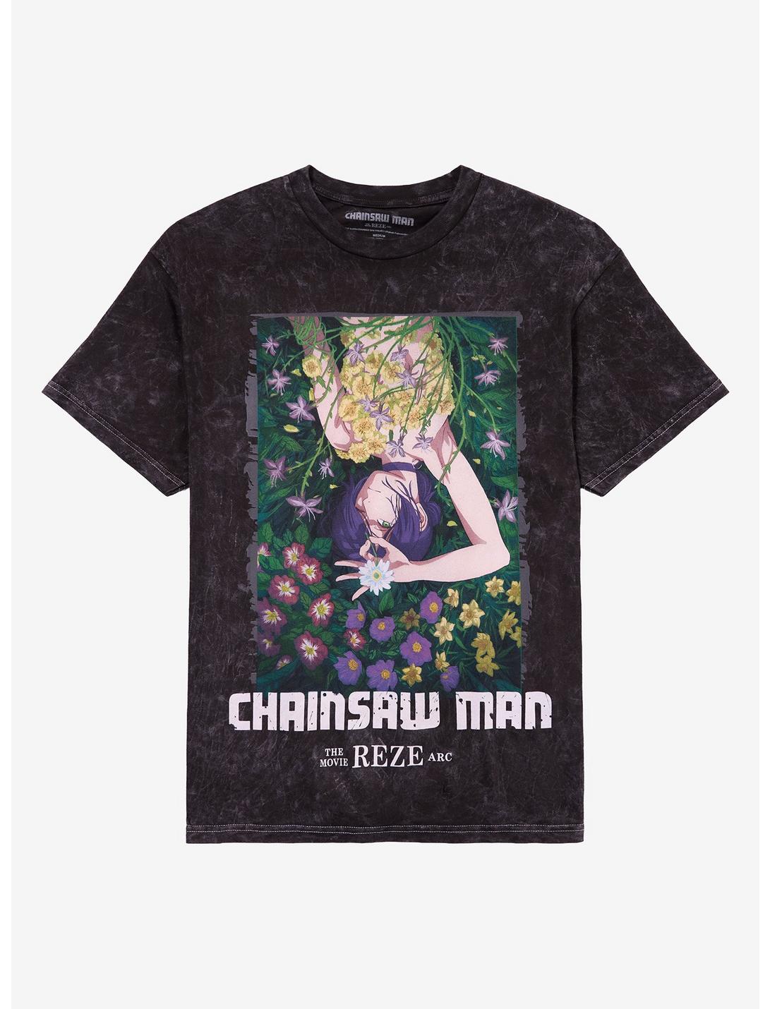 Chainsaw Man The Movie: Reze Arc Flower Dark Wash T-Shirt