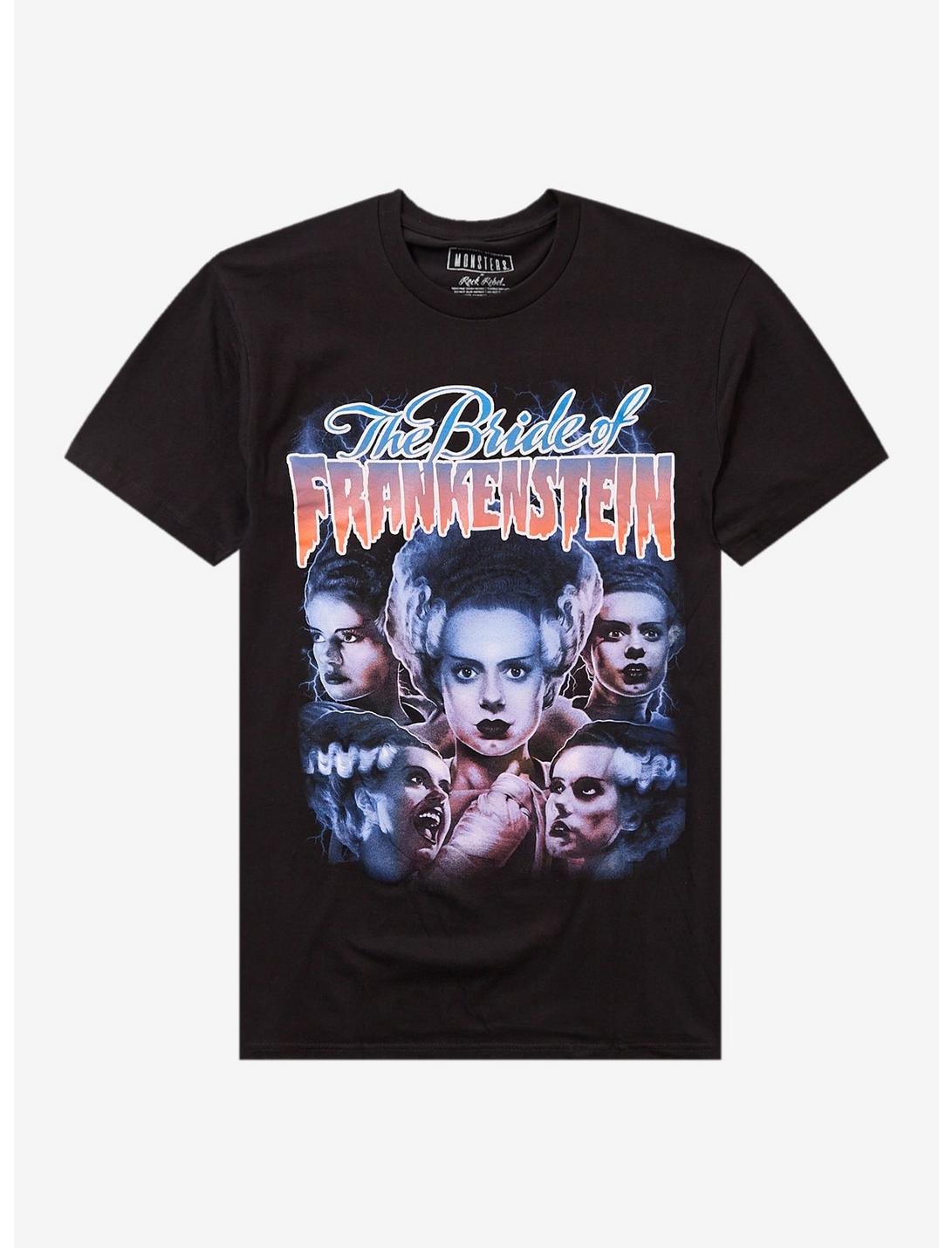Rock Rebel Universal Monsters The Bride Of Frankenstein Collage T-Shirt