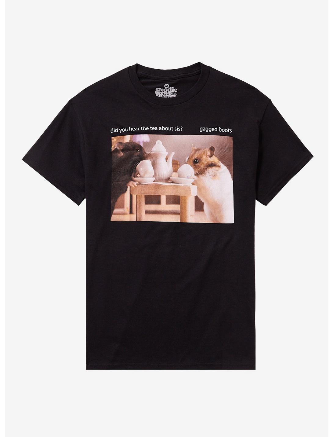 Hamster Tea Boots T-Shirt By Goodie Two Sleeves