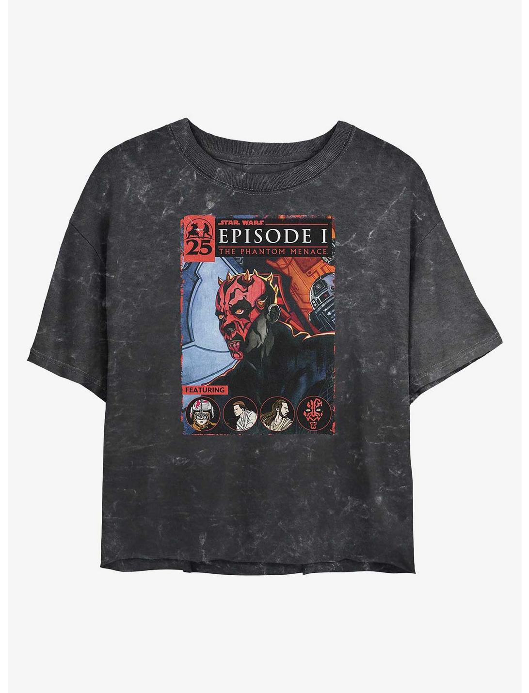 Star Wars Darth Maul Cover Girls Mineral Wash Crop T-Shirt