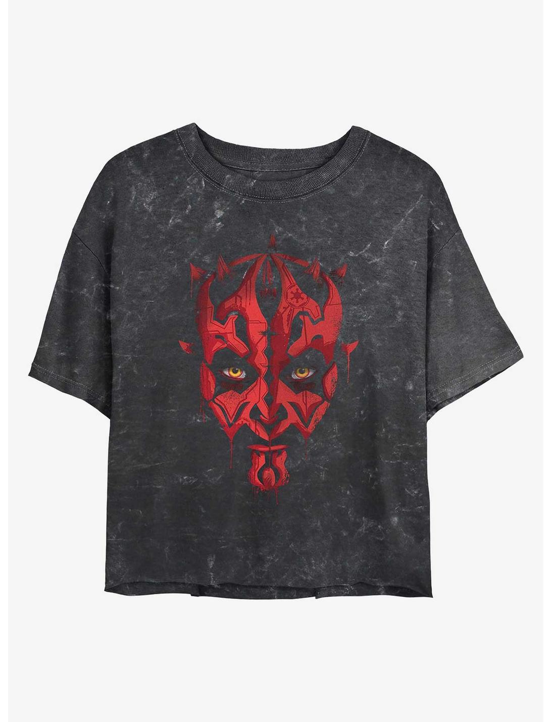 Star Wars Darth Maul Paint Girls Mineral Wash Crop T-Shirt