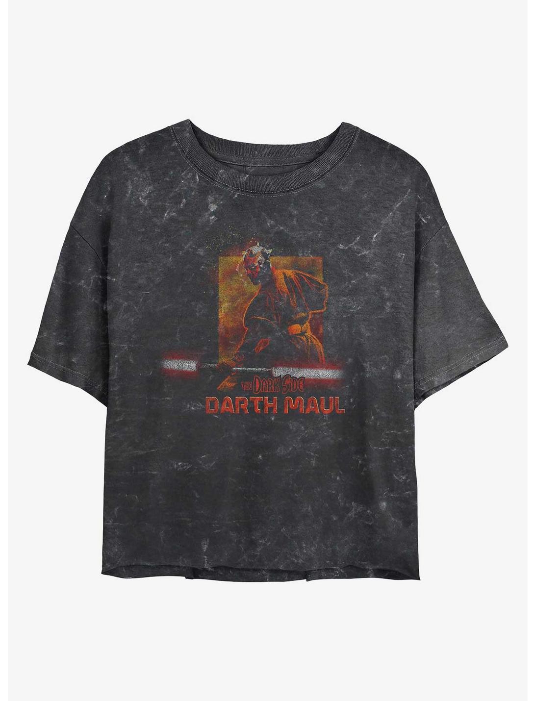 Star Wars Darth Maul Dark Side Girls Mineral Wash Crop T-Shirt