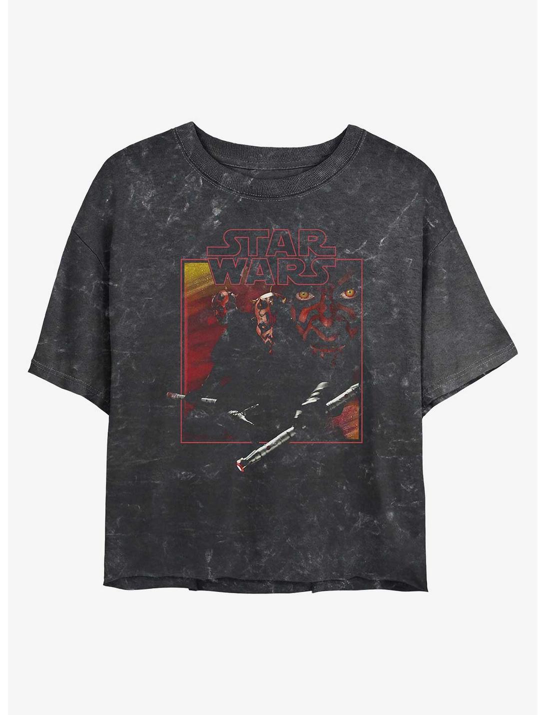 Star Wars Vintage Maul Girls Mineral Wash Crop T-Shirt