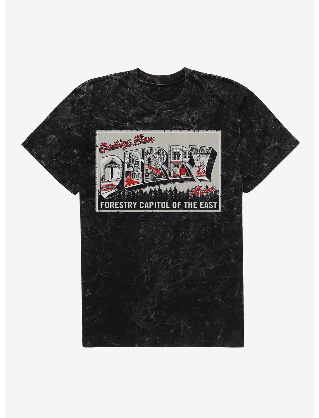 FR Bienvenue à Derry Formulaire de salutations Derry Maine T-shirt délavé aux minéraux