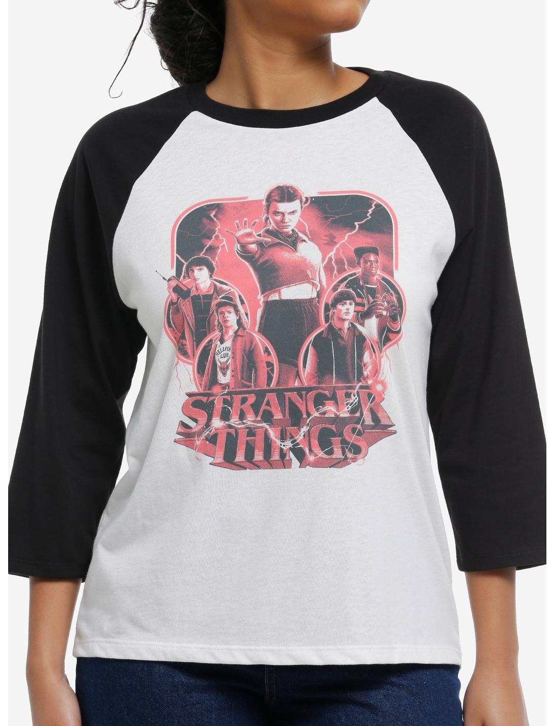 Stranger Things Group Girls Raglan T-Shirt