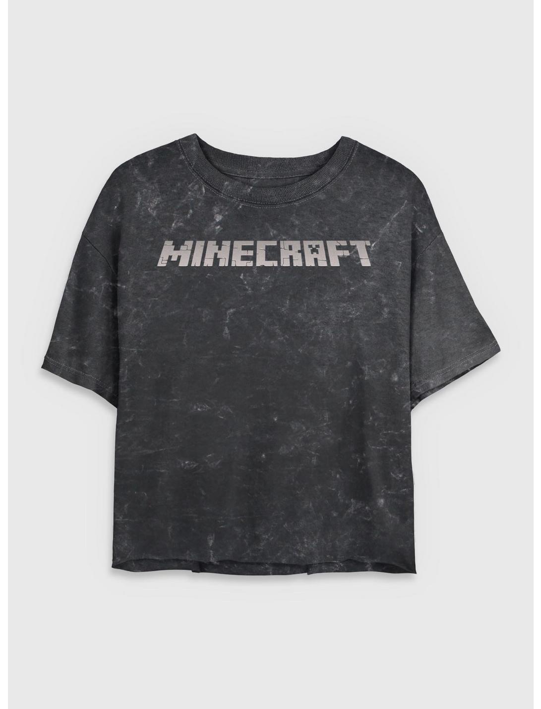 T-shirt court Minecraft Classic Logo pour fille délavé aux minéraux