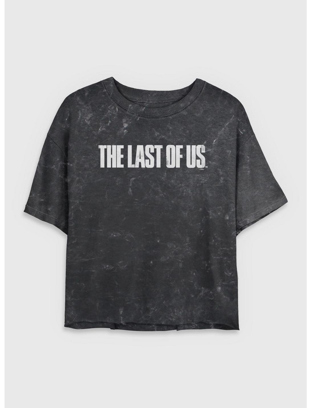 The Last Of Us Distressed Logo Girls Mineral Wash Crop T-Shirt