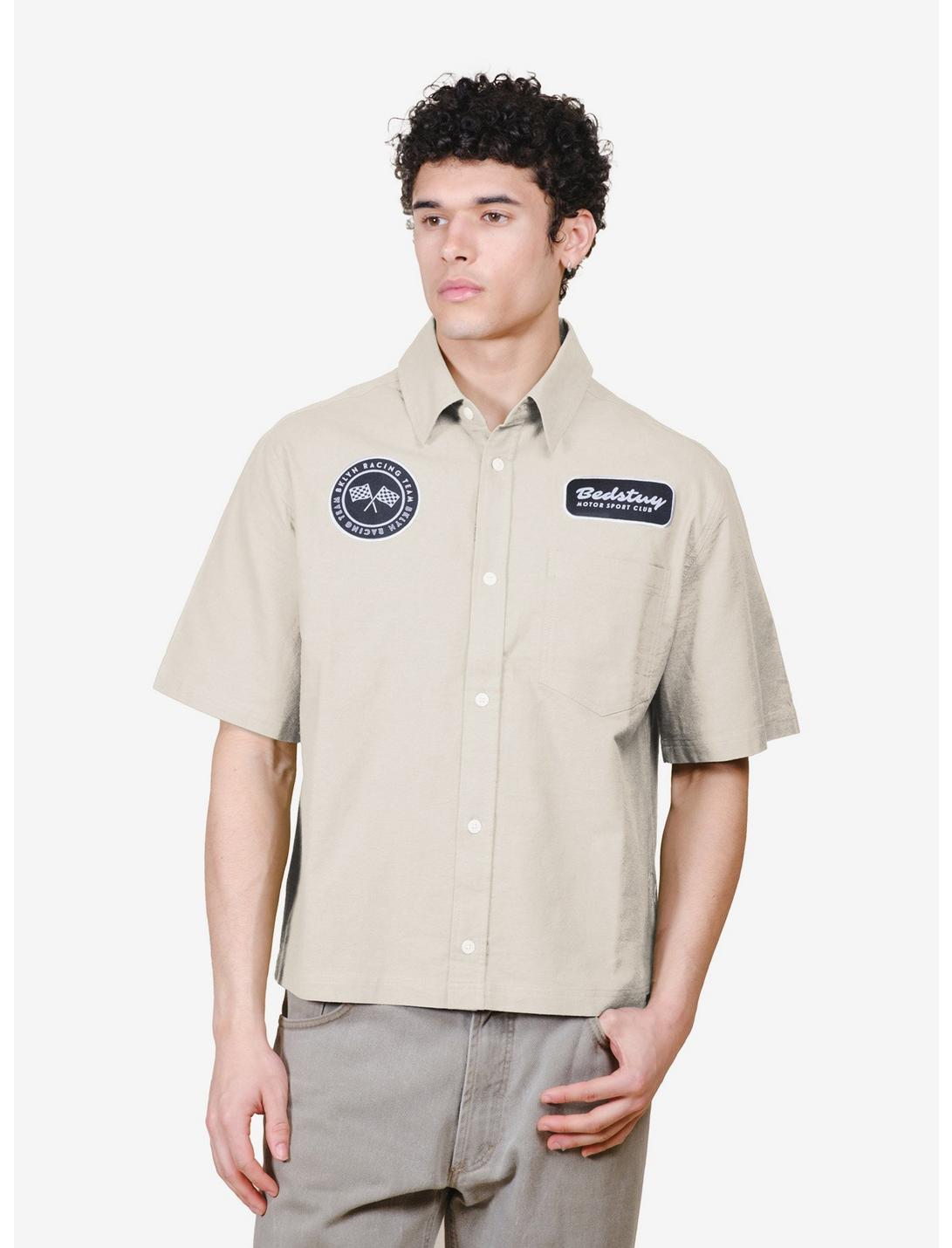 Chemise boutonnée courte Bedstuy Motor Club blanc