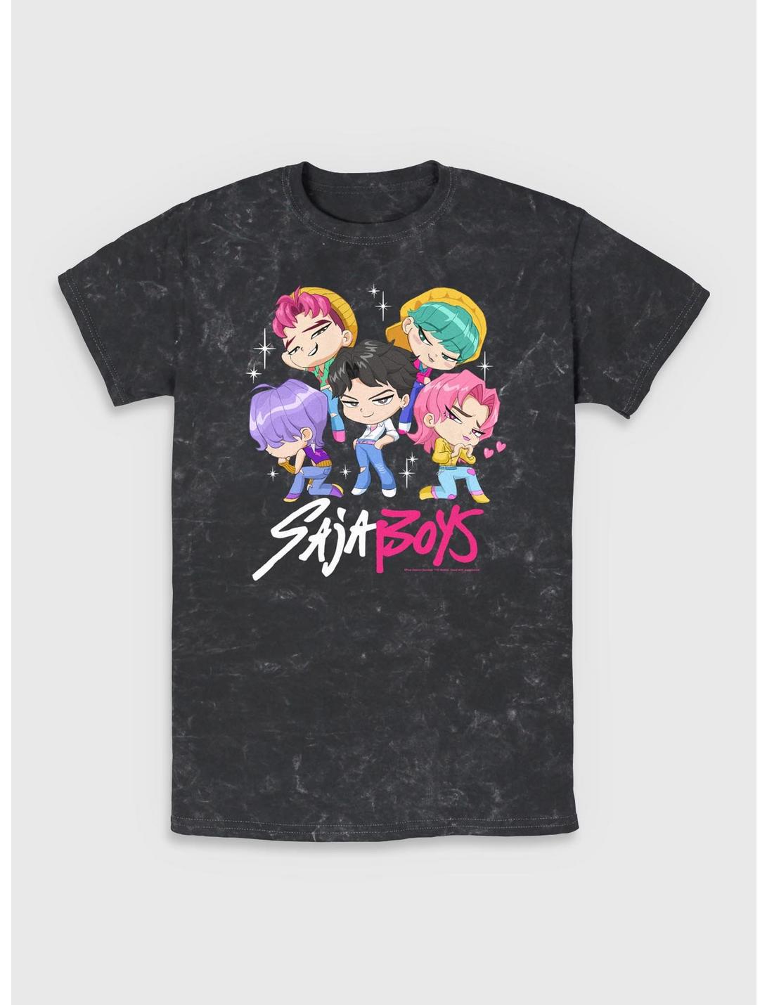 KPop Demon Hunters Saja Boys Chibi Group Mineral Wash T-Shirt