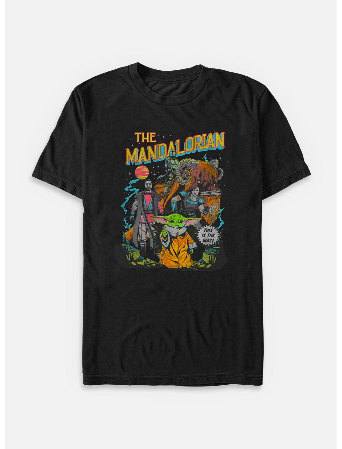 Star Wars The Mandalorian Neon Poster Big & Tall T-Shirt