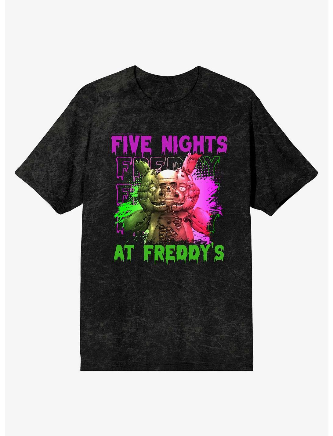 Five Nights At Freddy's Split Robotic Mineral Wash T-Shirt