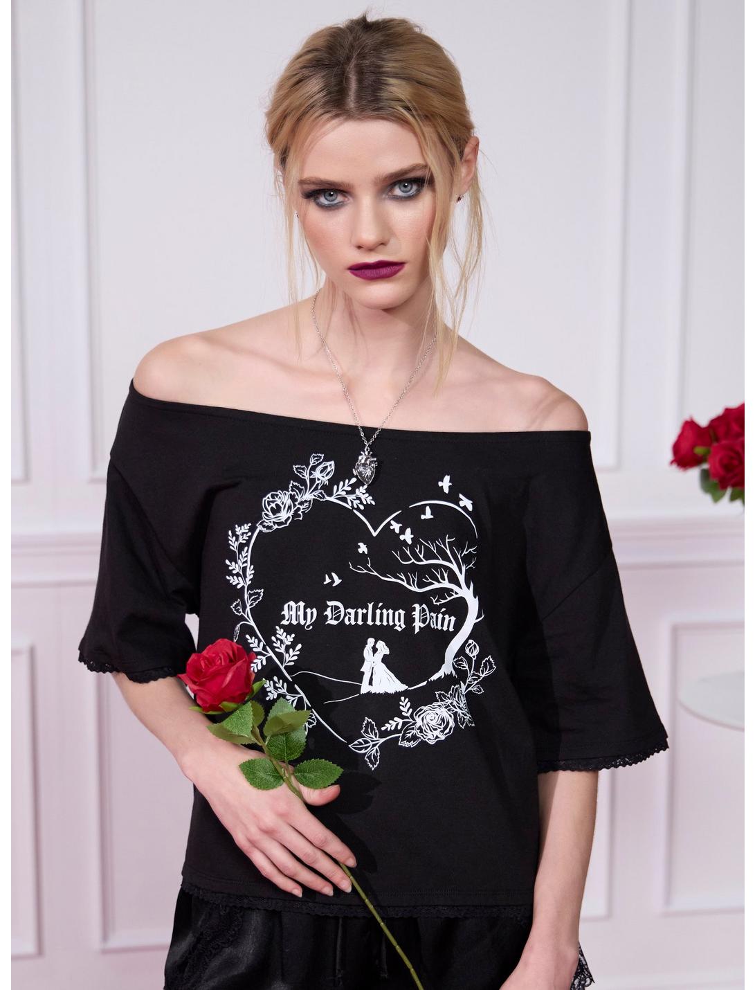 "Wuthering Heights" Silhouettes Girls Off-Shoulder T-Shirt