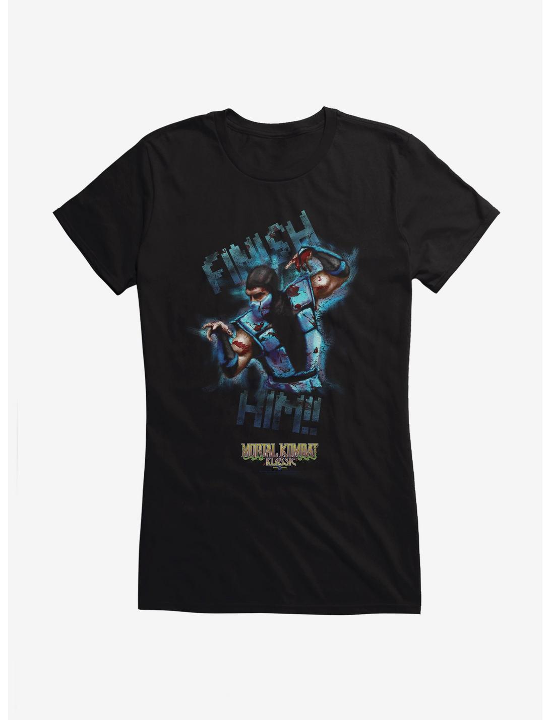 Mortal Kombat Klassic Sub-Zero Finish Him!! Girls T-Shirt