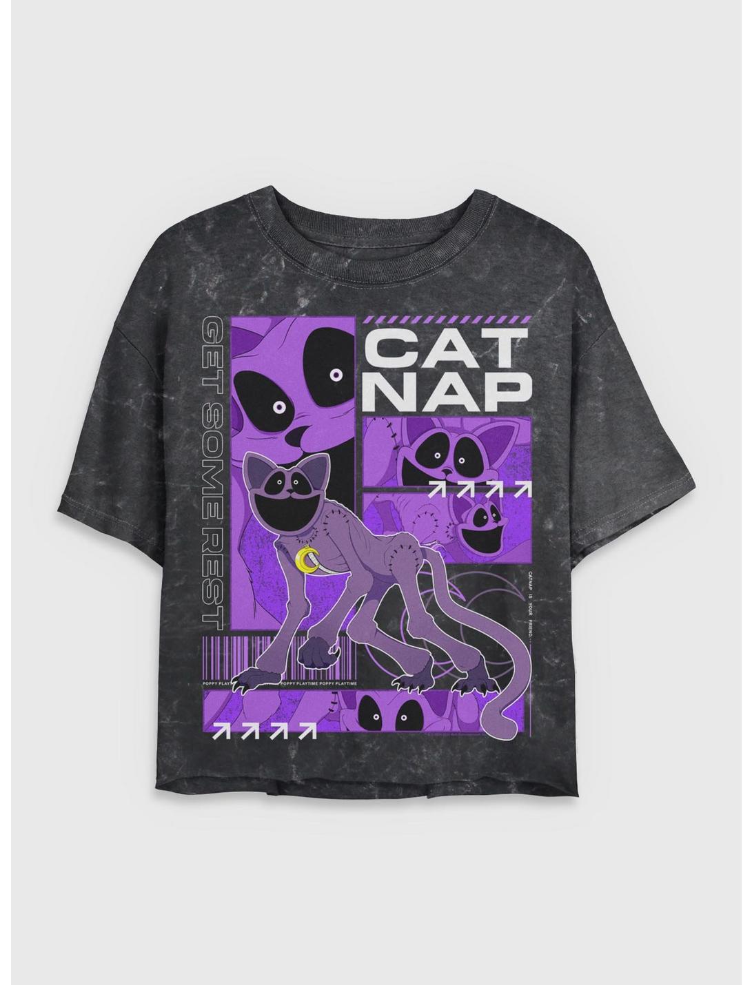 Poppy Playtime Catnap Get Some Rest Girls Mineral Wash Crop T-Shirt