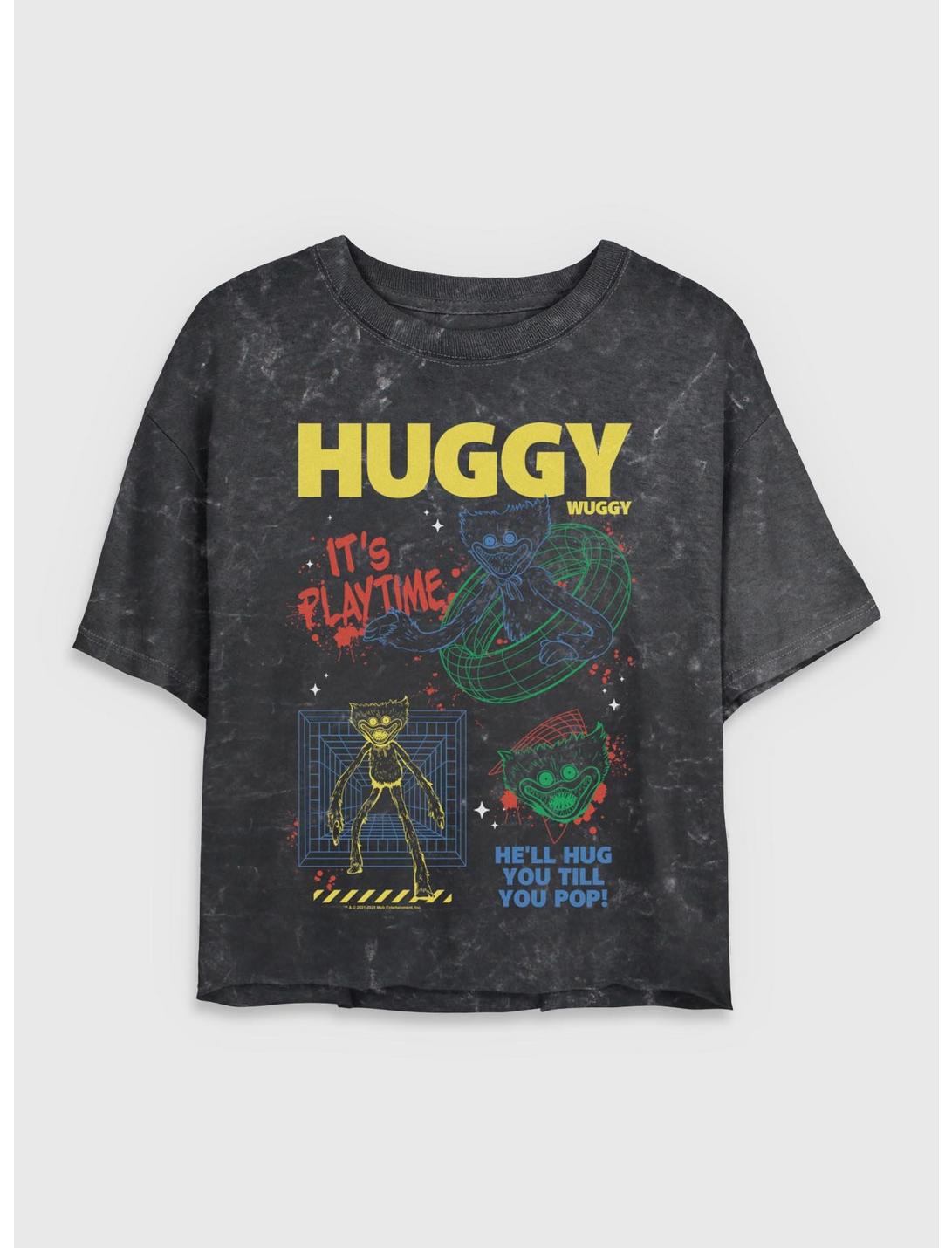 Poppy Playtime Huggy Wants To Play Girls Mineral Wash Crop T-Shirt