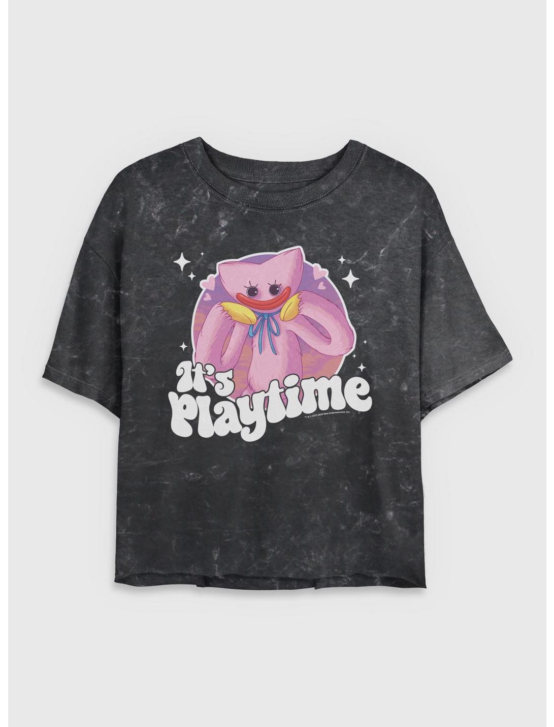 Poppy Playtime Kissy Missy Girls Mineral Wash Crop T-Shirt