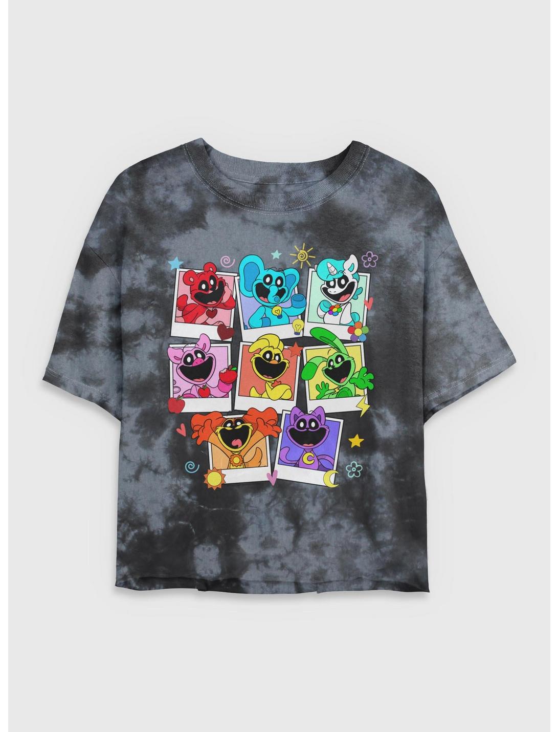 Poppy Playtime Polaroid Smiling Critters Girls Tie-Dye Crop T-Shirt