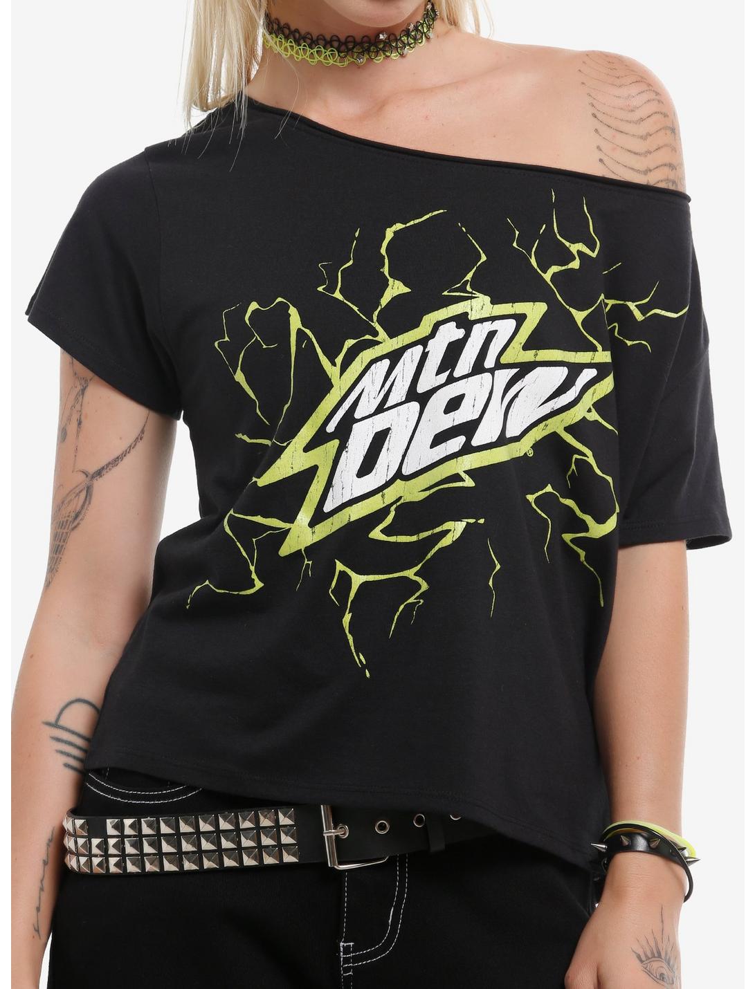 Mountain Dew Lightning Off-Shoulder Girls T-Shirt