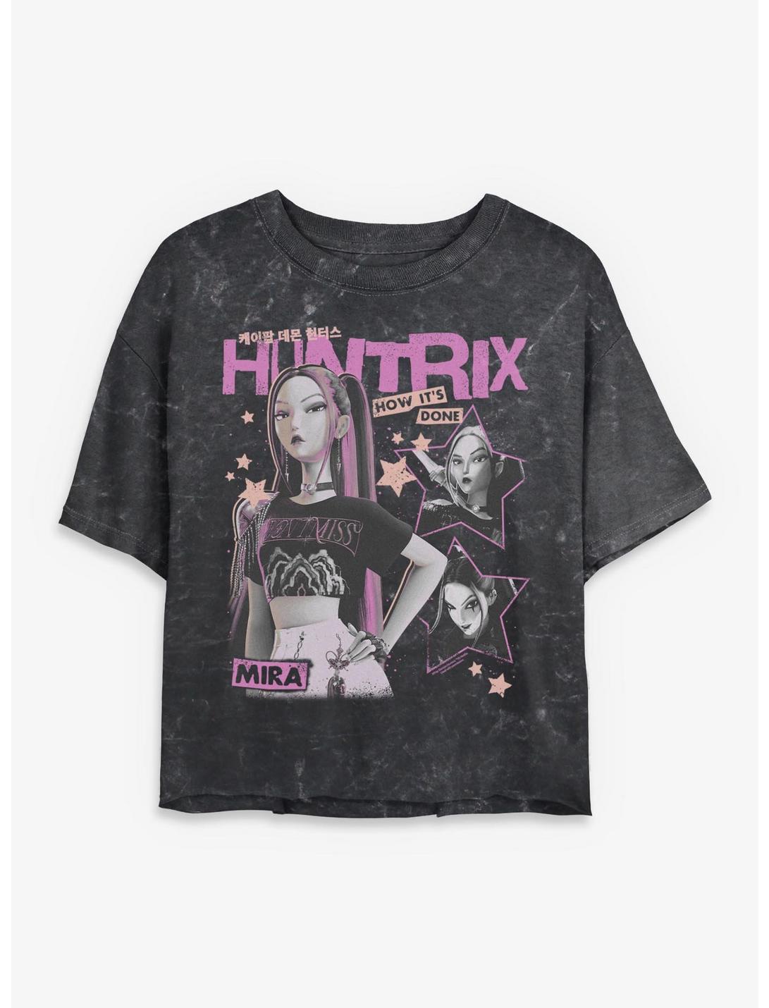 KPop Demon Hunters Mira How Its Done Girls Mineral Wash Crop T-Shirt