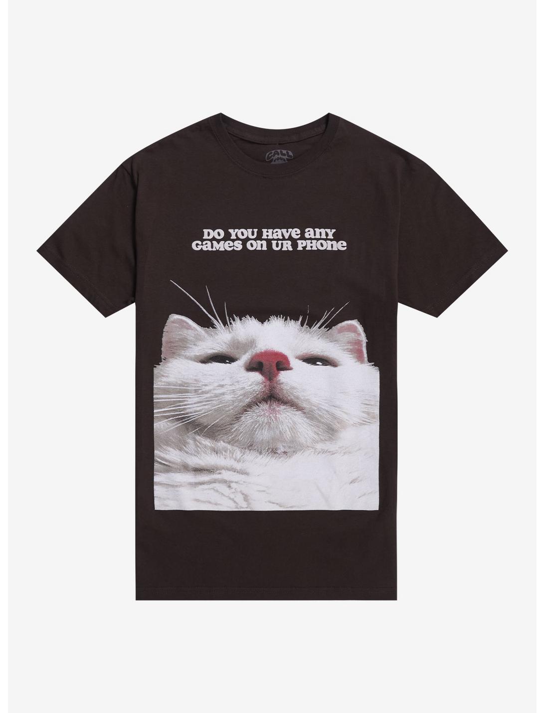 Games On Phone Cat T-Shirt By Call Your Mother