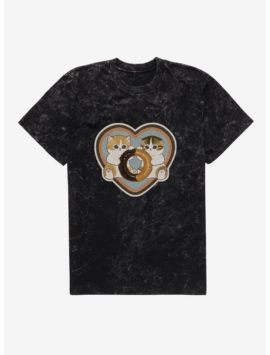 Mofusand Kitty Donut Heart Mineral Wash T-Shirt
