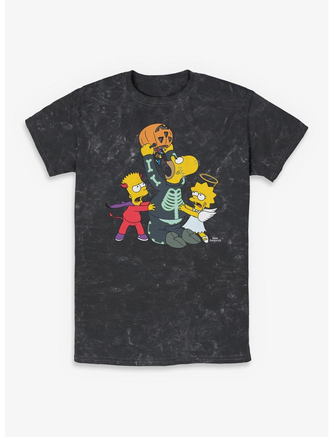 The Simpsons Halloween Candy Fight Mineral Wash T-Shirt