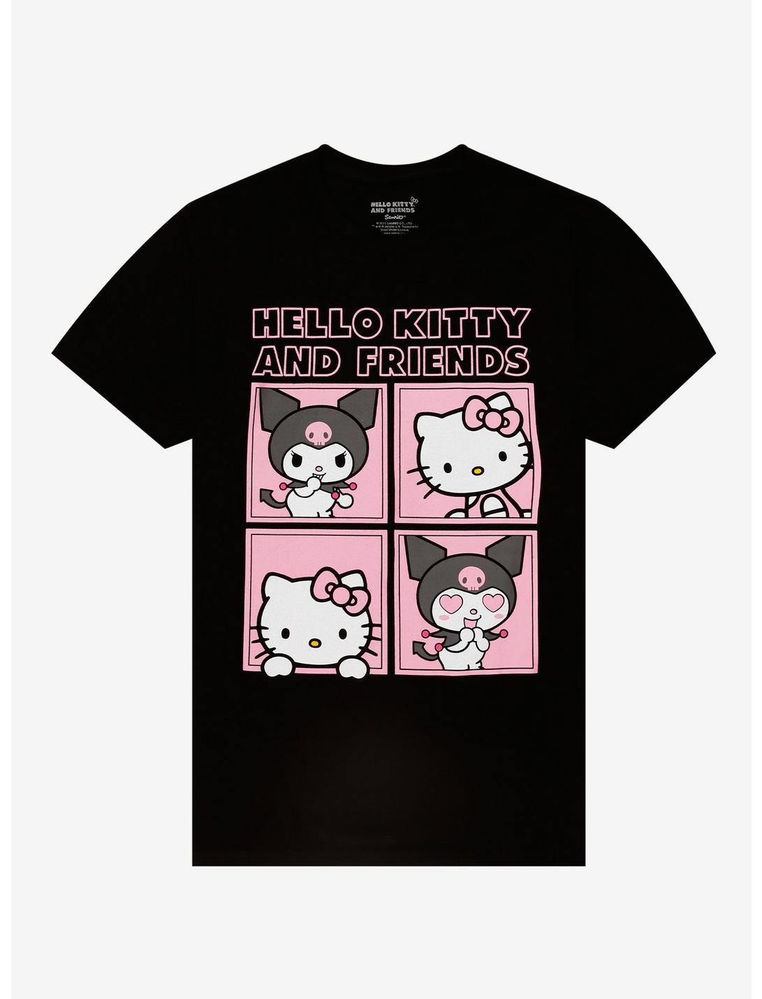 T-shirt Portrait Quadrillé Hello Kitty & Kuromi