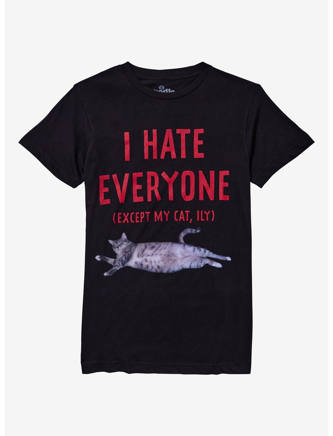 I Hate Everyone Cat T-Shirt By Goodie Two Sleeves
