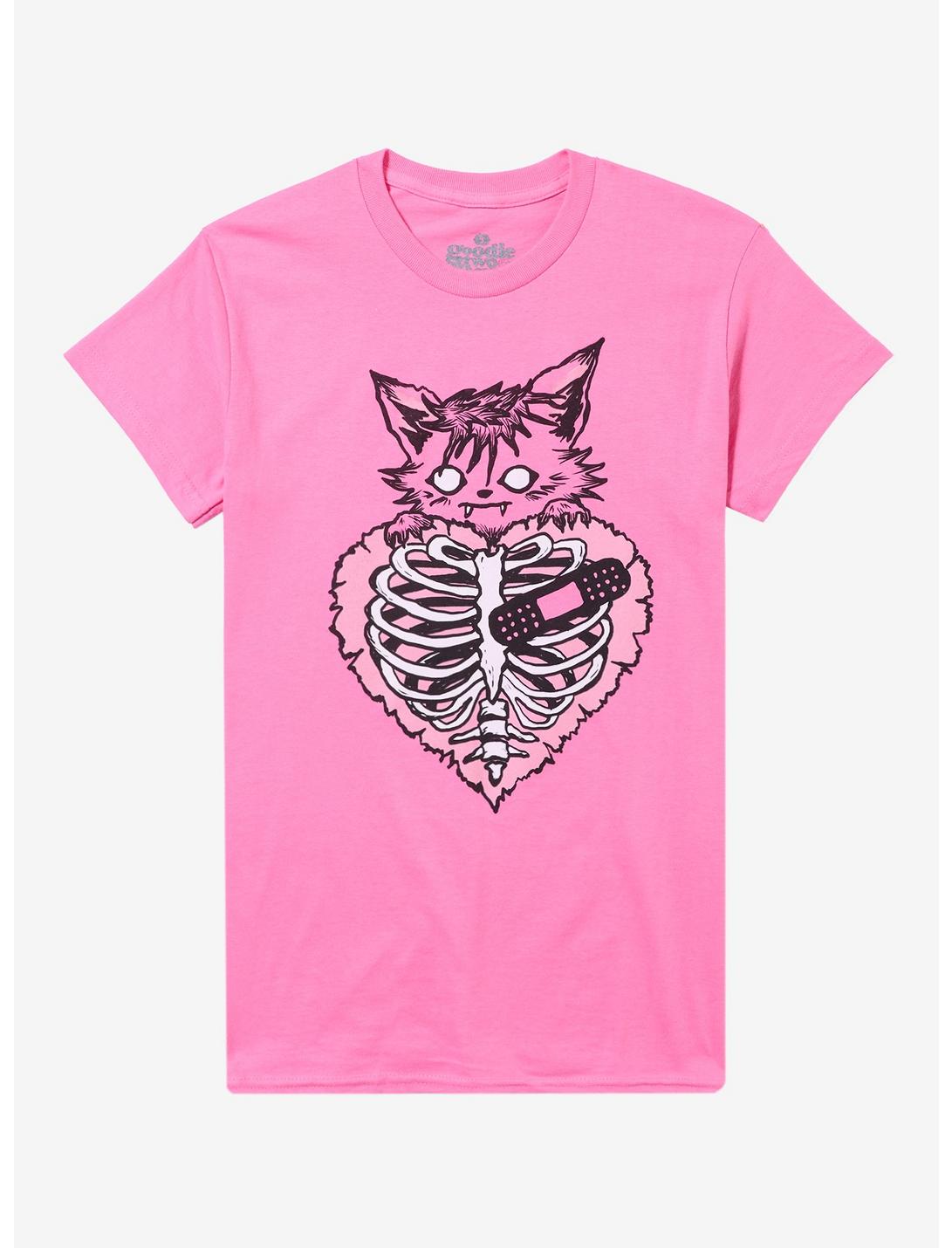 Zombie Cat Heart T-Shirt By Goodie Two Sleeves
