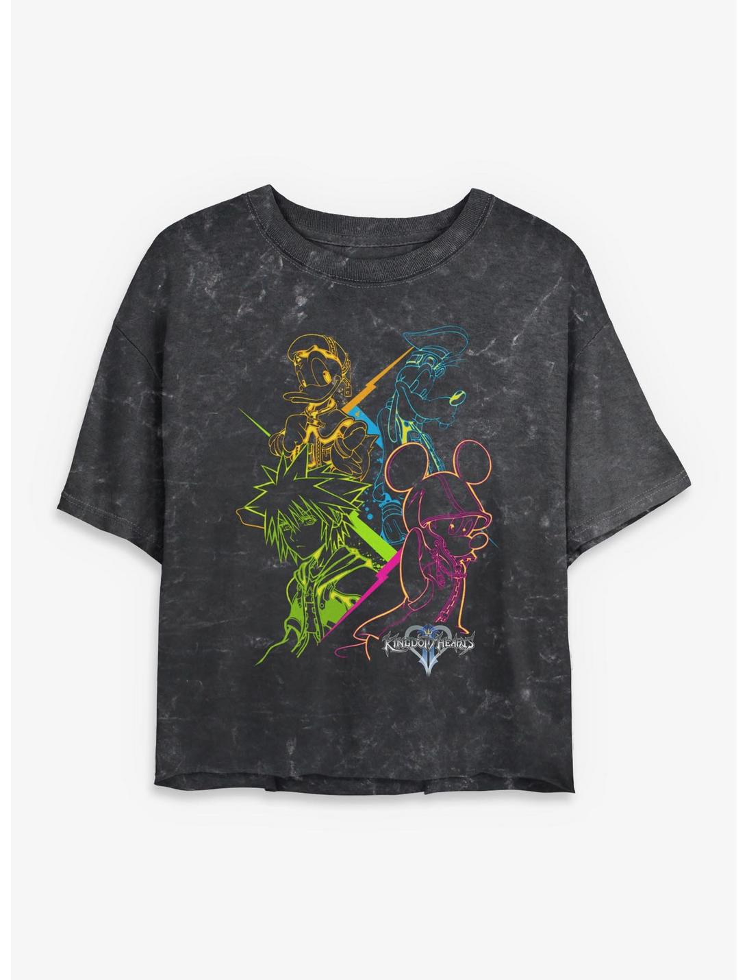 T-shirt court à délavage minéral Disney Kingdom Hearts Main Party Girls