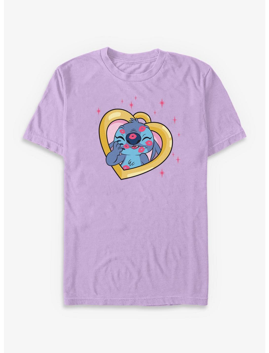 T-shirt Teint en Garment Dye Disney Lilo & Stitch Stitch Bisous